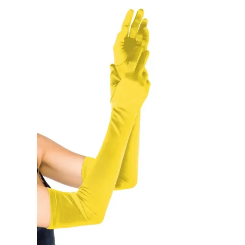 Длинные атласные перчатки Leg Avenue Extra Long Satin Gloves, один размер, желтые