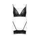Еластичний топ з мереживом Passion PS001 TOP L, black