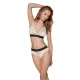 Еластичний топ з мереживом Passion PS001 TOP L, ecru