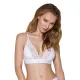 Эластичный топ с кружевом Passion PS001 TOP L, белый