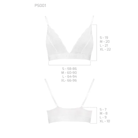 Эластичный топ с кружевом Passion PS001 TOP L, белый