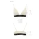 Еластичний топ з мереживом Passion PS001 TOP S, ecru
