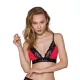 Эластичный топ с кружевом Passion PS001 TOP S, красно-черный