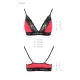 Эластичный топ с кружевом Passion PS001 TOP S, красно-черный