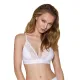 Эластичный топ с кружевом Passion PS001 TOP S, белый