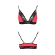 Эластичный топ с кружевом Passion PS001 TOP XL, красно-черный