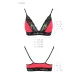 Эластичный топ с кружевом Passion PS001 TOP XL, красно-черный