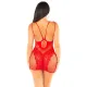 Эротическое мини-платье Leg Avenue Lace and Net Mini Dress, красное, один размер, ажурное, с открытой спиной