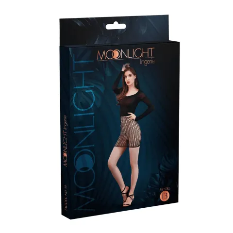 Moonlight Model 13 XS-L чёрное эротическое платье с длинным рукавом