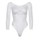 Еротичне боді-бодістокінг Leg Avenue Snap crotch thong back teddy White S/M