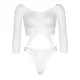 Эротическое боди Leg Avenue Top с стринговой спинкой, белого цвета