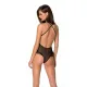 Эротическое боди Passion DOLLY BODY, S/M, черное, с открытыми чашками