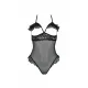 Эротическое боди Passion DOLLY BODY, S/M, черное, с открытыми чашками