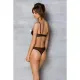 Эротическое боди Passion MARINA BODY, L/XL, черное, с открытыми чашками