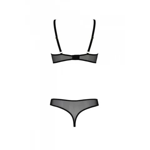 Еротичне боді Passion MARINA BODY, S/M, black, з відкритими чашками