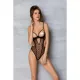 Эротическое боди Passion MARINA BODY, XXL/XXXL, черное, с открытыми чашками