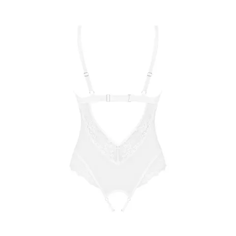 Еротичне напівпрозоре боді Obsessive Heavenlly crotchless teddy XS/S, з доступом