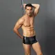 Эротические лакированные мужские лакированные трусы One Size Black