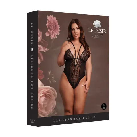 Еротичний боді - Bodysuit with Adjustable Sliders Plus Size