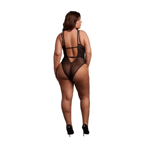 Еротичний боді - Bodysuit with Adjustable Sliders Plus Size