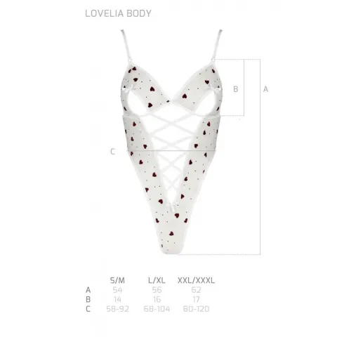 Эротическое боди с рисунком Passion LOVELIA BODY L/XL, белое