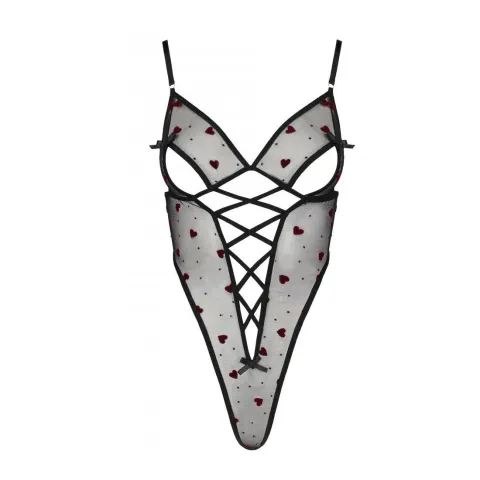 Эротическое боди с рисунком Passion LOVELIA BODY XXL/XXXL, черное