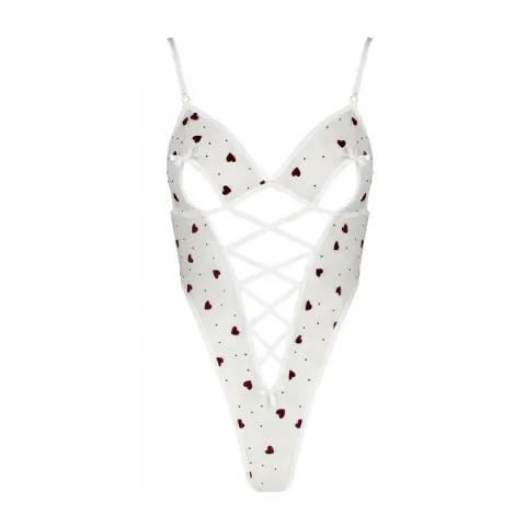 Еротичний боді з малюнком Passion LOVELIA BODY XXL/XXXL, white