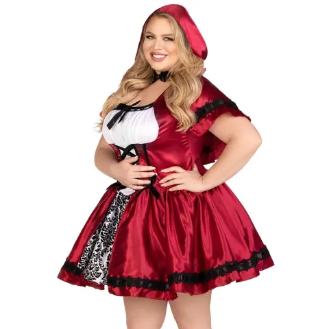 Эротический костюм «Красная шапочка» Leg Avenue Gothic Red Riding Hood 1X–2X, платье, накидка