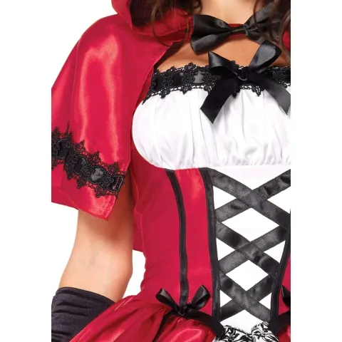 Эротический костюм «Красная Шапочка» Leg Avenue Gothic Red Riding Hood L, платье, накидка