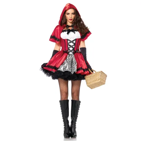 Эротический костюм «Красная Шапочка» Leg Avenue Gothic Red Riding Hood L, платье, накидка