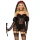 Эротический костюм «Черная невеста» Leg Avenue Heartbreak Bride M: боди, рукава, вуаль, чокер