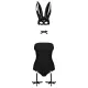 Эротический костюм кролика Obsessive Bunny costume S/M, черный, боди, чокер, подвязки, чулки, маска