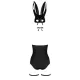 Эротический костюм кролика Obsessive Bunny costume S/M, черный, боди, чокер, подвязки, чулки, маска