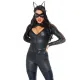 Эротический костюм супергероини-кошечки Leg Avenue Wicked Kitty L: комбинезон, пояс, маска, ушки