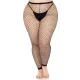 Колготки без стопы Leg Avenue Industrial Net footless tights, 1X/2X, черные, сетчатые