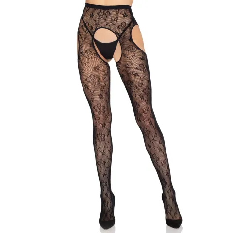 Колготки Leg Avenue Bloom Net Подтяжки, колготки One Size Black