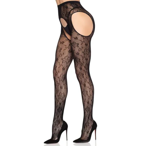 Колготки Leg Avenue Bloom Net Подтяжки, колготки One Size Black