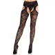 Колготки Leg Avenue Cross Hatch с цветочным кружевом и подвязками, универсальный размер