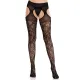 Колготки Leg Avenue Cross Hatch с цветочным кружевом и подвязками, универсальный размер