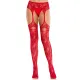 Колготки Leg Avenue Net Stockings with Attached Garter Belt One Size Red