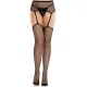 Колготки-панчохи Leg Avenue Backseam Net Stockings з поясом для панчіх, один розмір, чорні