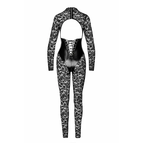 Комбинезон Noir ручной работы F299 Enigma, 3XL, кружев, длинный рукав, имитация корсета, Access