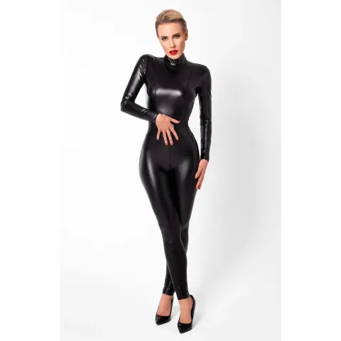 Комбінезон Noir Handmade F319 Caged, 3XL, під латекс, довгий рукав, з доступом, кільце на поясі