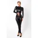 Комбинезон Noir Handmade F319 в клетке, L, латекс снизу, длинный рукав, доступ, кольцо на ремне