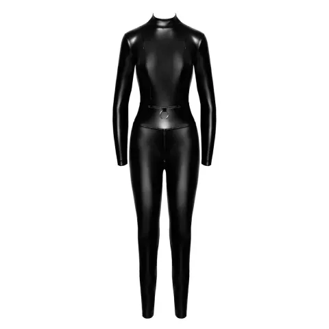 Комбинезон Noir Handmade F319 в клетке, L, латекс снизу, длинный рукав, доступ, кольцо на ремне