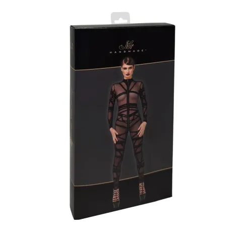 Комбинезон Noir ручной работы F357 Bondesque Catsuit L
