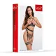 Комплект білизни - Bra ,Garter Set ,Thong And Leg Ring 110906 чорний S/M