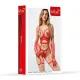 Комплект білизни - Gloves, Top With Garters, Thong 110901 червоний 3XL