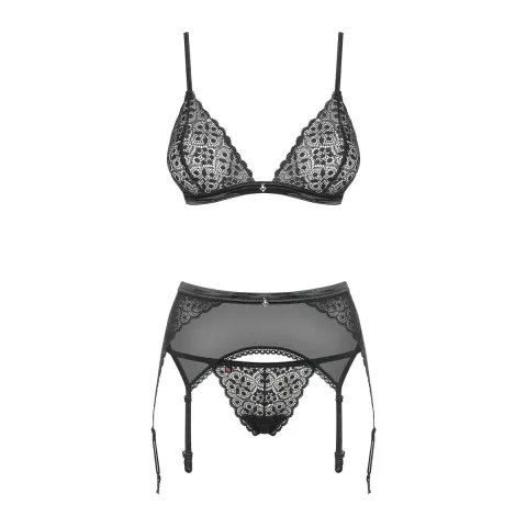 Комплект нижнего белья — Obsessive Shibu Set, черный, размер S/M