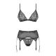Комплект нижнего белья — Obsessive Shibu Set, черный, размер S/M
